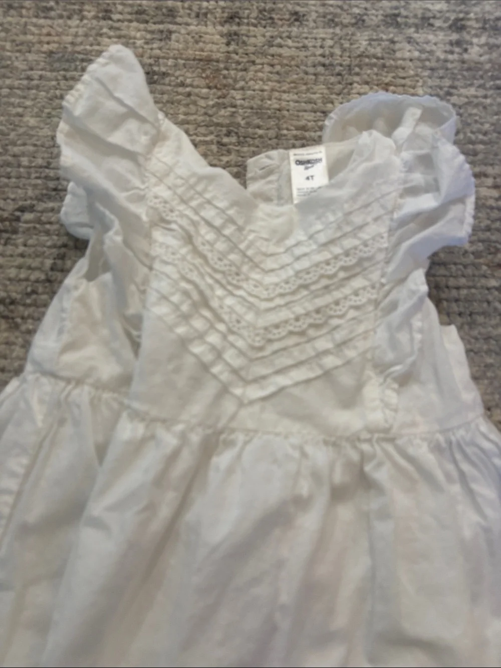 OshKosh B'gosh White Ruffled Cotton Dress for Girls